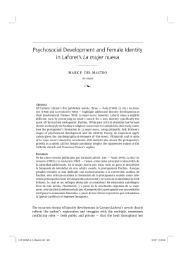 Psychosocial Development and Female Identity in Laforet`s La mujer