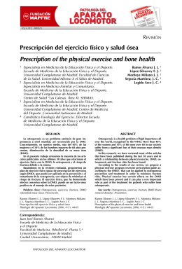 Prescripción del ejercicio físico y salud ósea Prescription of