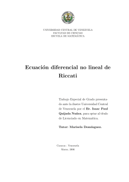Ecuación diferencial no lineal de Riccati