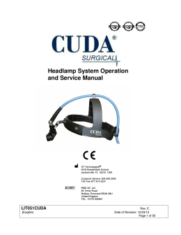 Headlamp System Operation and Service Manual