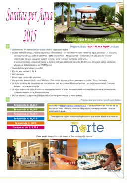 Sanitas y Encantos Augusta Spa Resort 2015