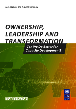 Ownership, Leadership and Transformation - UNDP