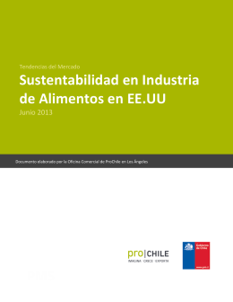 AGO – 2013 Sustentabilidad en la Industria de Alimentos