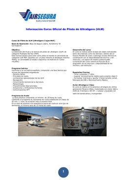 Información Curso Oficial de Piloto de Ultraligero (ULM)