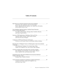 Table of Contents - Research in Computing Science