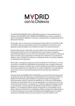Propuesta McDISLEXIA - Madrid con la Dislexia