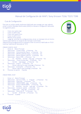 Manual de Configuración de WAP / Sony Ericsson T226/ T227