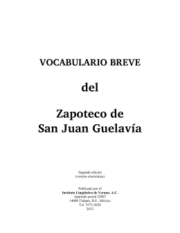 Vocabulario breve del zapoteco de San Juan Guelavía
