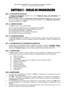 CAPÍTULO 1 – REGLAS DEL JUEGO - Federación Madrileña de Billar