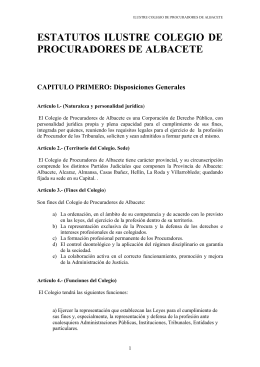 Estatutos del Colegio - Colegio Oficial de Procuradores de Albacete