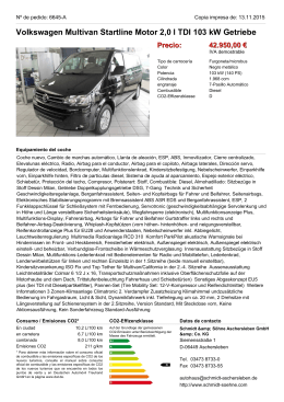 Volkswagen Multivan Startline Motor 2,0 l TDI 103 kW Getriebe Precio