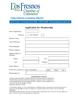 Application for Membership City Charm Country Flavor