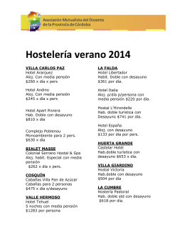 Hostelería verano 2014 - Asociación Mutualista del Docente de
