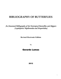 BIBLIOGRAPHY OF BUTTERFLIES