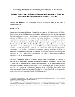 Violencia y Discriminación contra mujeres lesbianas en el Ecuador