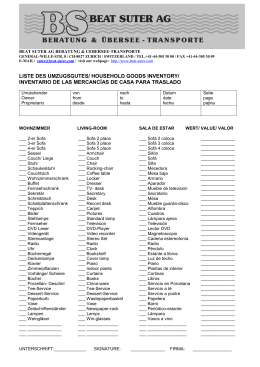 Liste des Umzugsgutes auf Spanisch 2006
