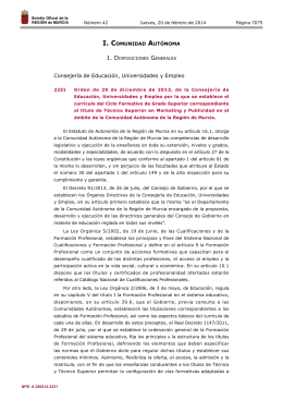 Orden de 20 de diciembre de 2013 - Boletín Oficial de la Región de
