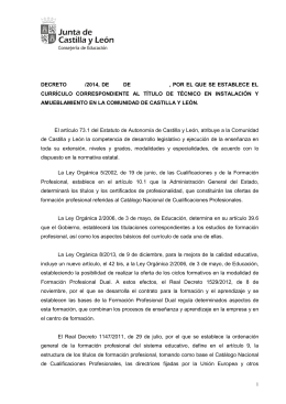 Decreto - Junta de Castilla y León