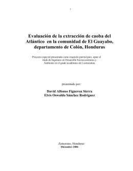 Evaluación de la extracción de caoba del Atlántico en la comunidad