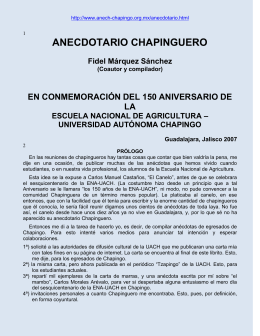 ANECDOTARIO CHAPINGUERO - Asociación Nacional de