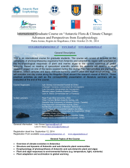 International Graduate Course on “Antarctic Flora & Climate Change