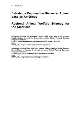 Estrategia Regional de Bienestar Animal para las Américas