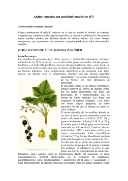 Aceites vegetales con actividad terapéutica (IV)