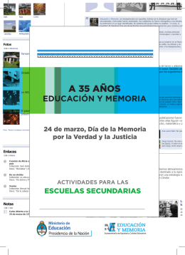 35 años educación y memoria: 24 de marzo, Día de la Memoria