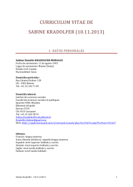 CURRICULUM VITAE DE SABINE KRADOLFER (10.11