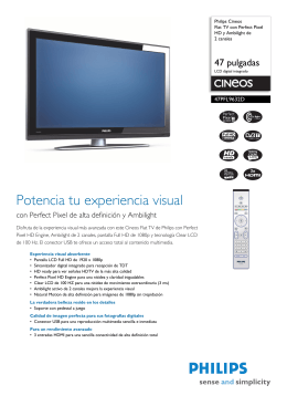 47PFL9632D/10 Philips Flat TV con Perfect Pixel HD y