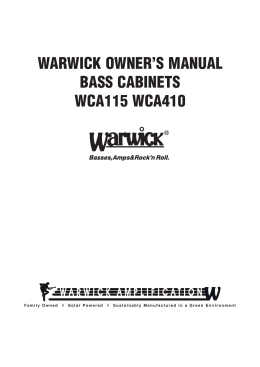 WARWICK OWNER`S MANUAL BASS CABINETS WCA115 WCA410