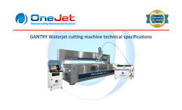 GANTRY Waterjet cutting machine technical specifications