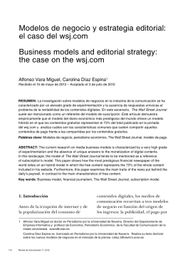 Modelos de negocio y estrategia editorial: el caso del wsj