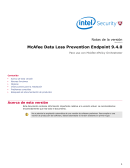 McAfee Data Loss Prevention Endpoint 9.4.0 Notas de la versión