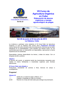 VII Curso de Agricultura Orgánica en Cuba