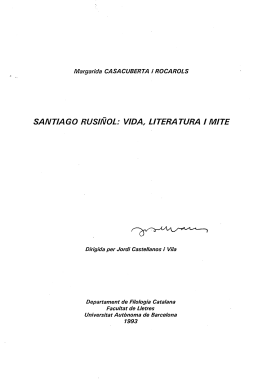 santiago rusiñol: vida, literatura i mite