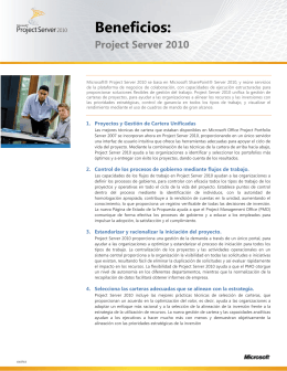 Beneficios de Project Server 2010