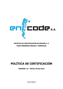 Politica Certificacion ENCODESIN v1m8