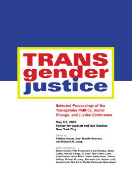 Selected Proceedings of the Transgender Politics, Social