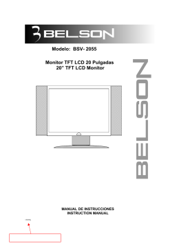 Modelo: BSV- 2055 Monitor TFT LCD 20 Pulgadas 20” TFT LCD