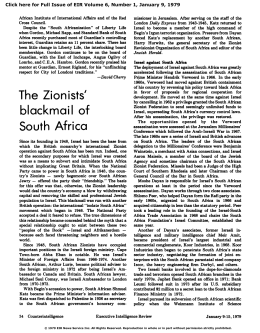The Zionists` Blackmail of South Africa