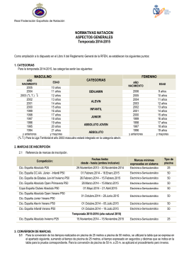 normativa de natación aspectos generales 2014-2015