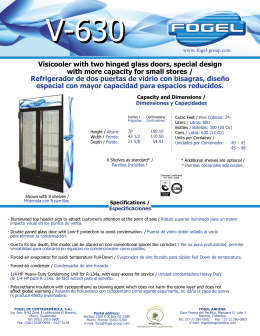 Visicooler with two hinged glass doors, special design with