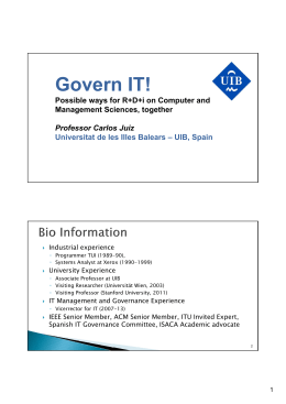 Govern IT! - Performance Evaluation Laboratory
