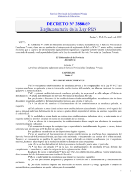 Decreto Reglamentario Nº 2880/69