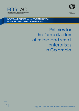 Policies for the formalization of micro and small enterprises in
