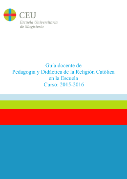 Didáctica de la Religión Católica - Escuela Universitaria CEU de