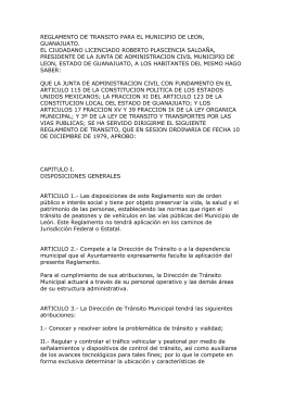 reglamento de transito para el municipio de leon, guanajuato