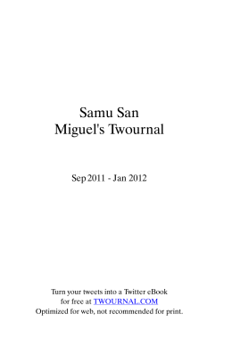 Samu San Miguel`s Twournal
