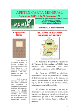 APETEX CARTA MENSUAL - Asociación Española de